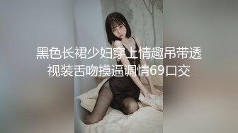 黑色长裙少妇穿上情趣吊带透视装舌吻摸逼调情69口交