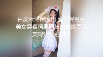 百度云泄密流出 蜜桃臀健身美女穿着情趣网袜被教练后入美臀让他别拍脸